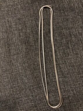Signed Coro long!! 27’  Silver tone Snake Chain Necklace